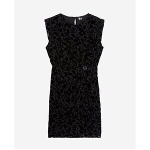 The Kooples Short Black Devore Velvet Dress Size S Cocktail